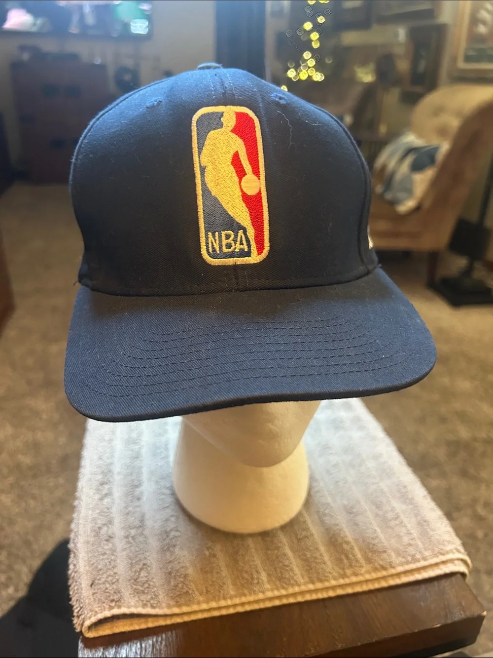 adidas Navy Hat with Red, White and Blue NBA Logo